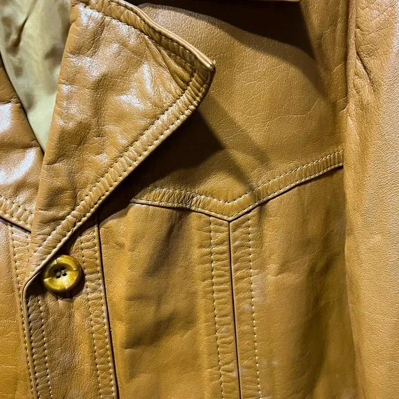 Vintage Sears The Leather Shop Tan Leather Jacket